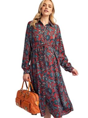 160:  EASEL NWT DRESS RED BEAN (H20)